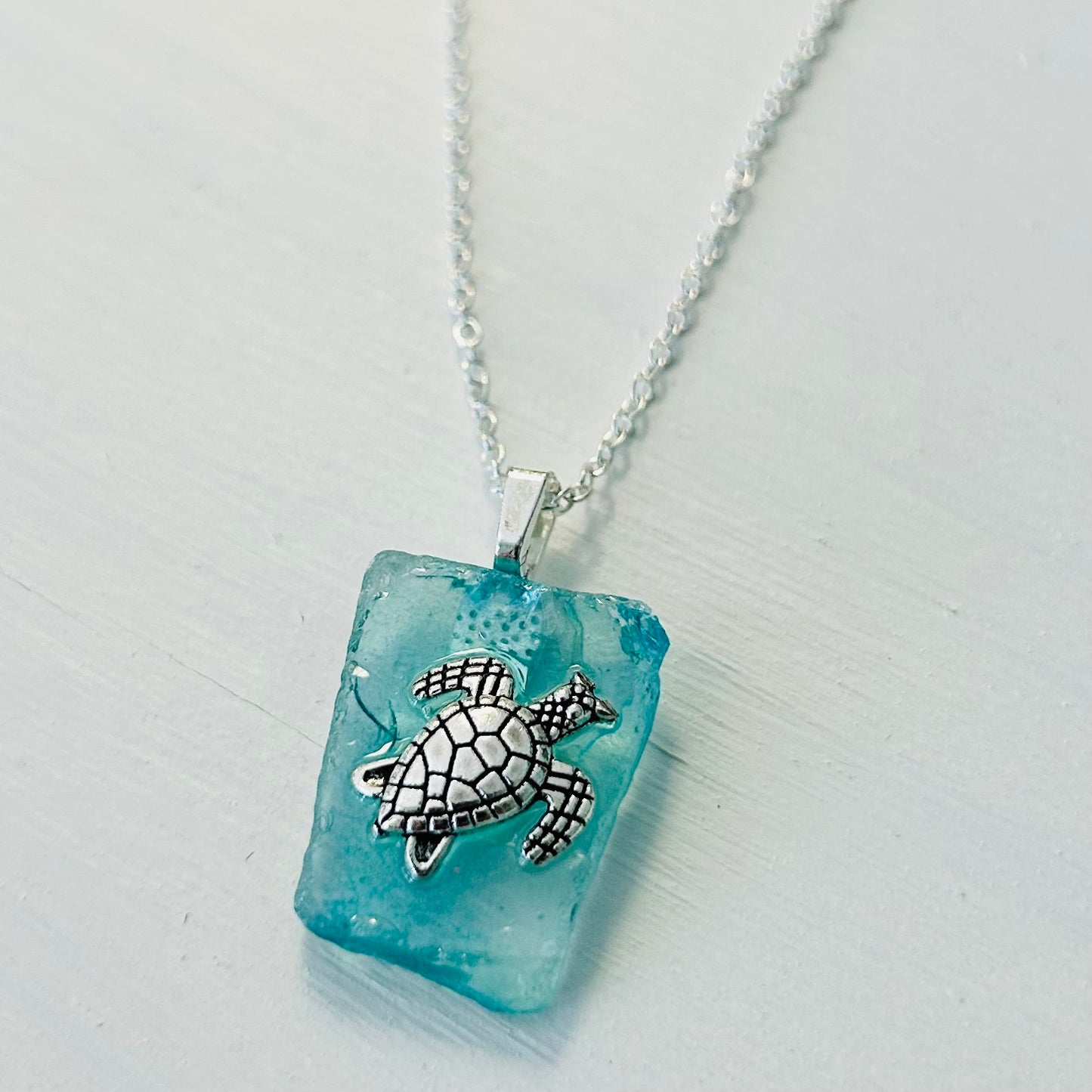 Sea Glass Turtle Necklace