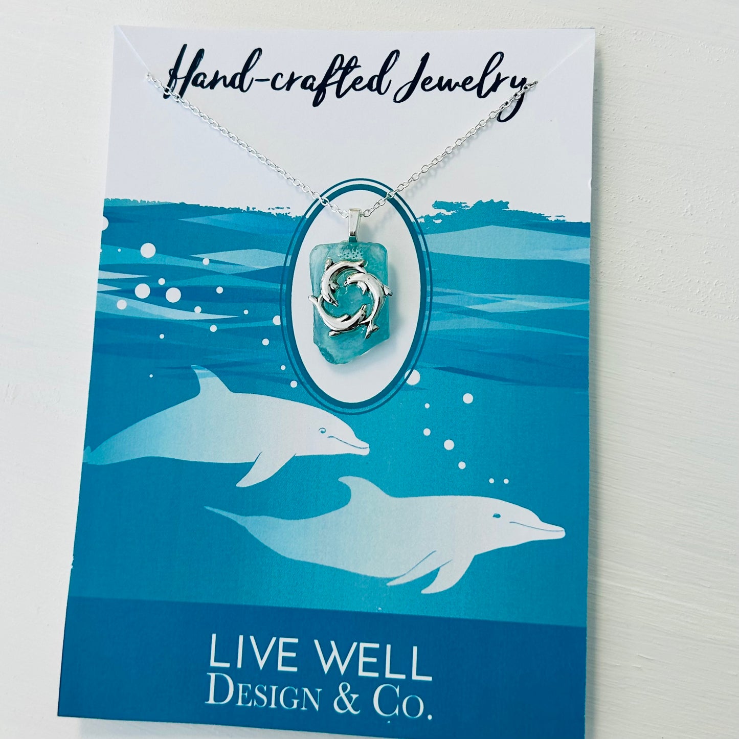Sea Glass Dolphin Necklace
