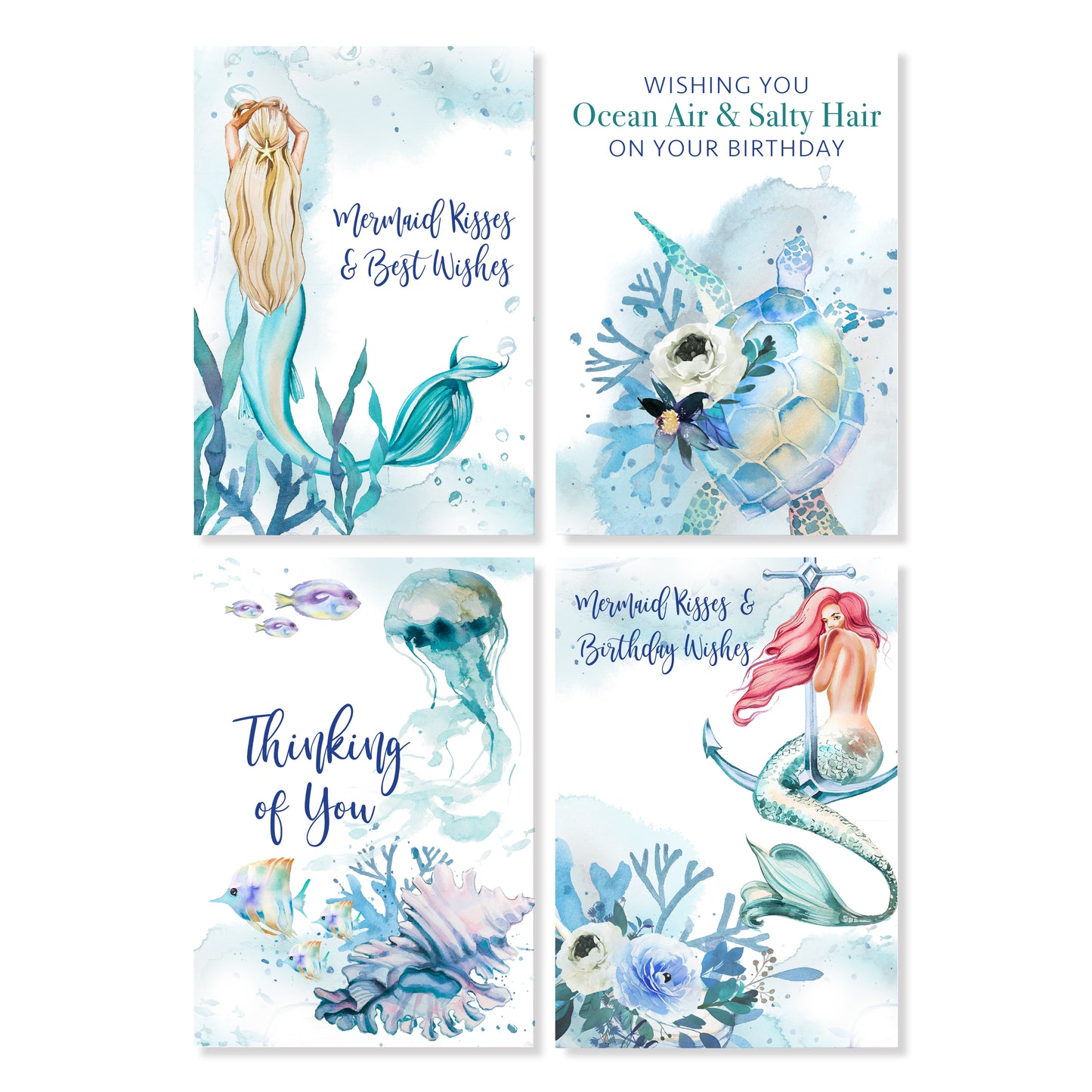 Coastal Greeting Cards - Set of 4