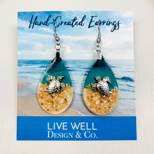 Beach Sea Turtle Earrings