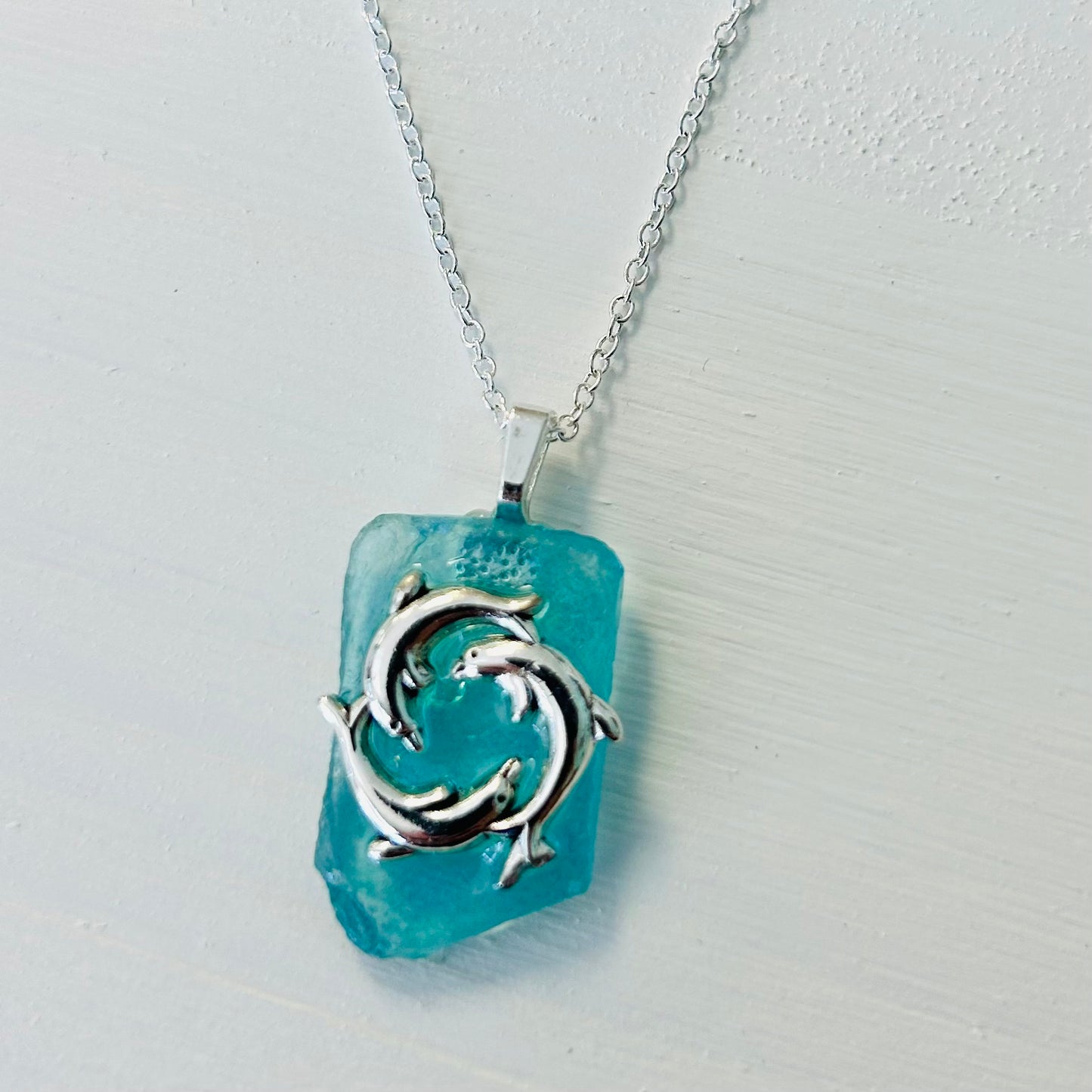 Sea Glass Dolphin Necklace