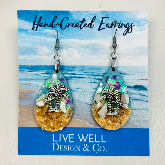 Beach Palm Tree Earrings